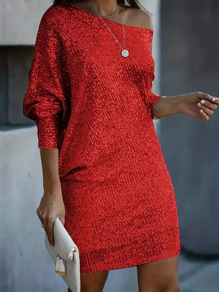Feestjurk Dames met Contrasterende Pailletten