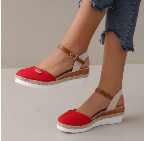 Lichtgewicht Platform Wedge Sandalen met Henneptouw