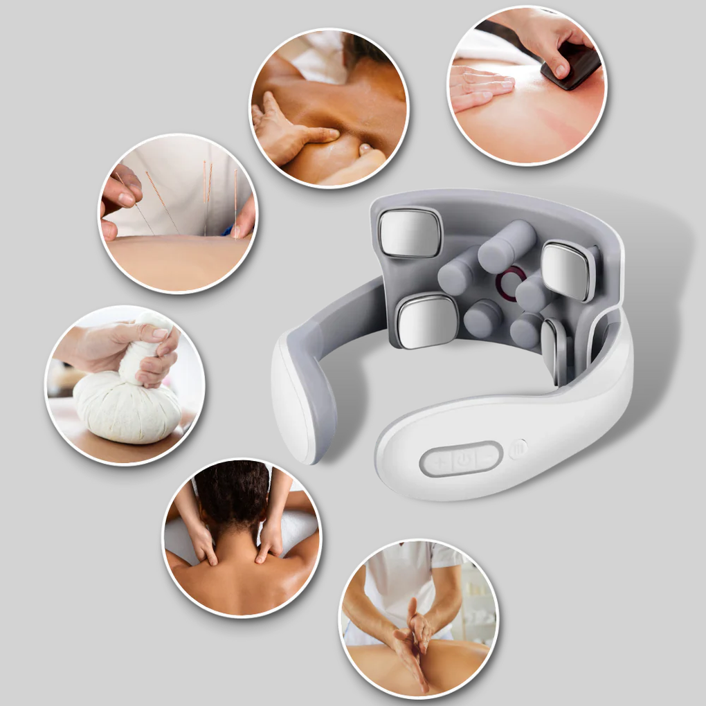Vierhoofds-, nek- en schoudermassageapparaat