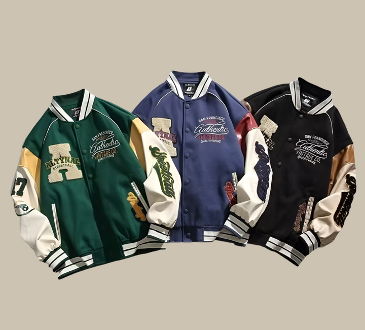 Vintage baseball jack trendy oversized jas - Norman
