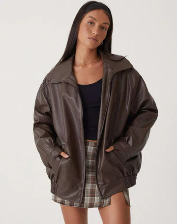 Michelle - Oversized Leren Jas