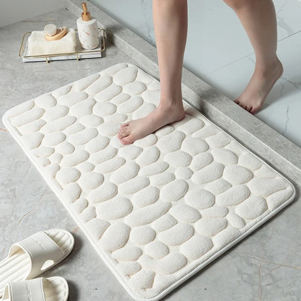 Luxe Antislip Badmat met 3D Kiezelstructuur