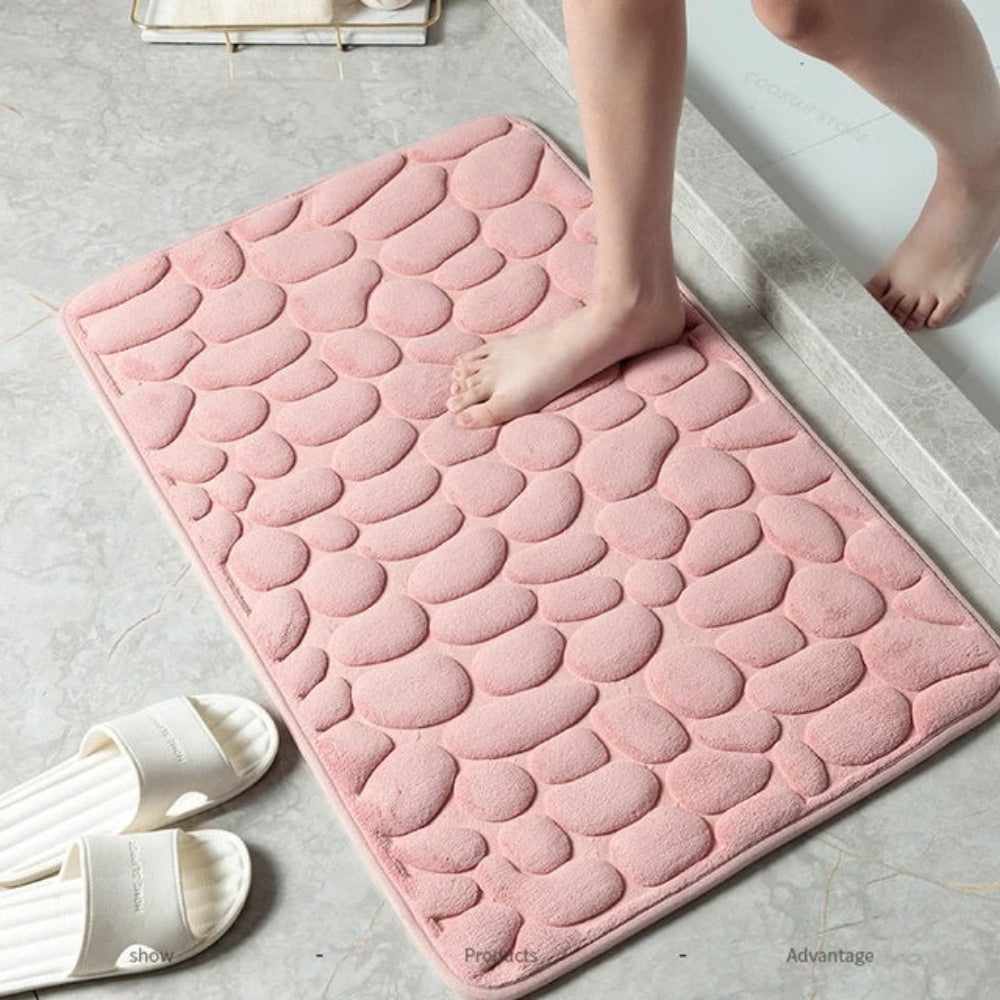 Luxe Antislip Badmat met 3D Kiezelstructuur