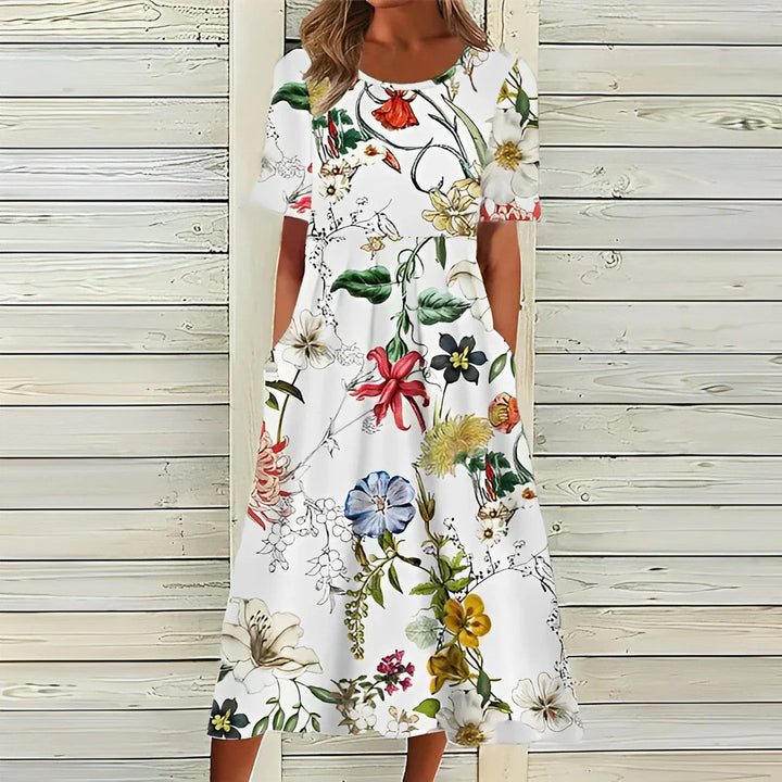 Zomerse shiftjurk met bloemenprint