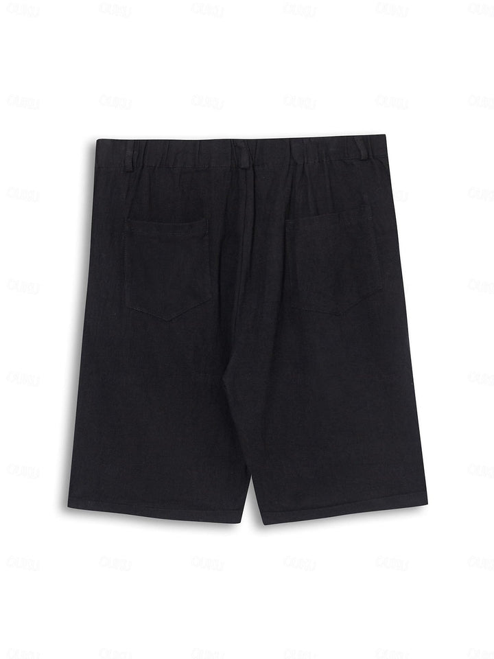 Klassieke Linnen-Katoenen Korte Broek voor Heren