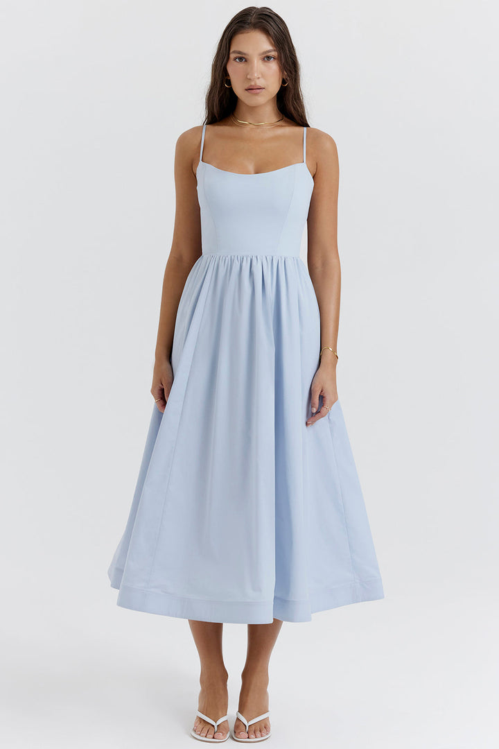 Vintage Zomerjurk met Elegante A-lijn en Vierkante Halslijn