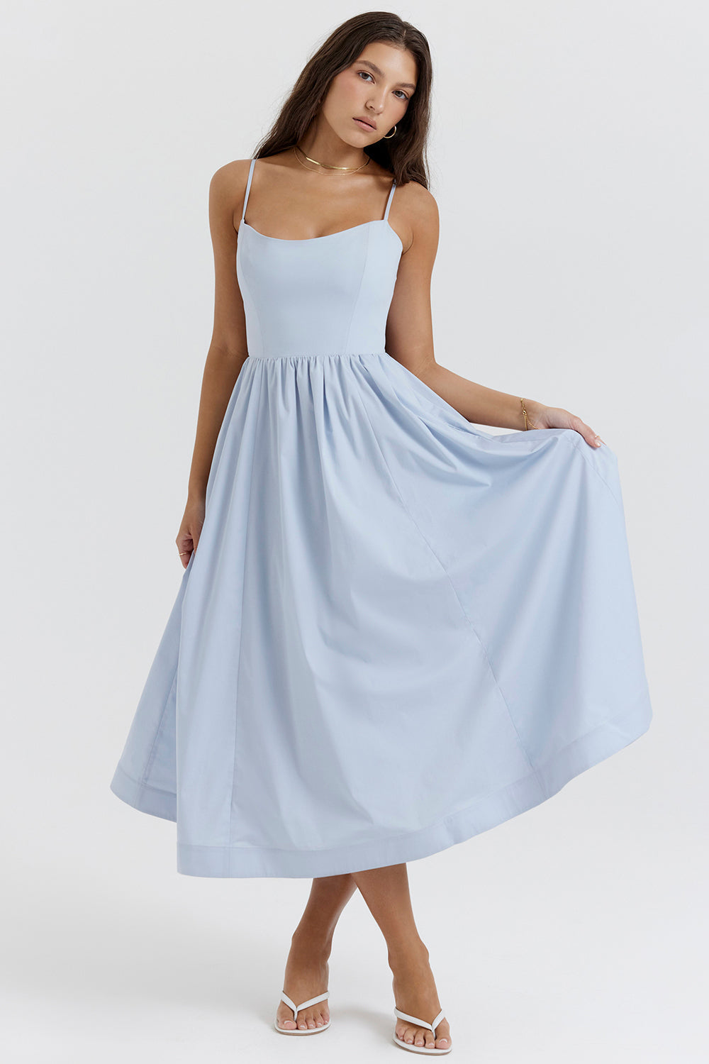 Vintage Zomerjurk met Elegante A-lijn en Vierkante Halslijn