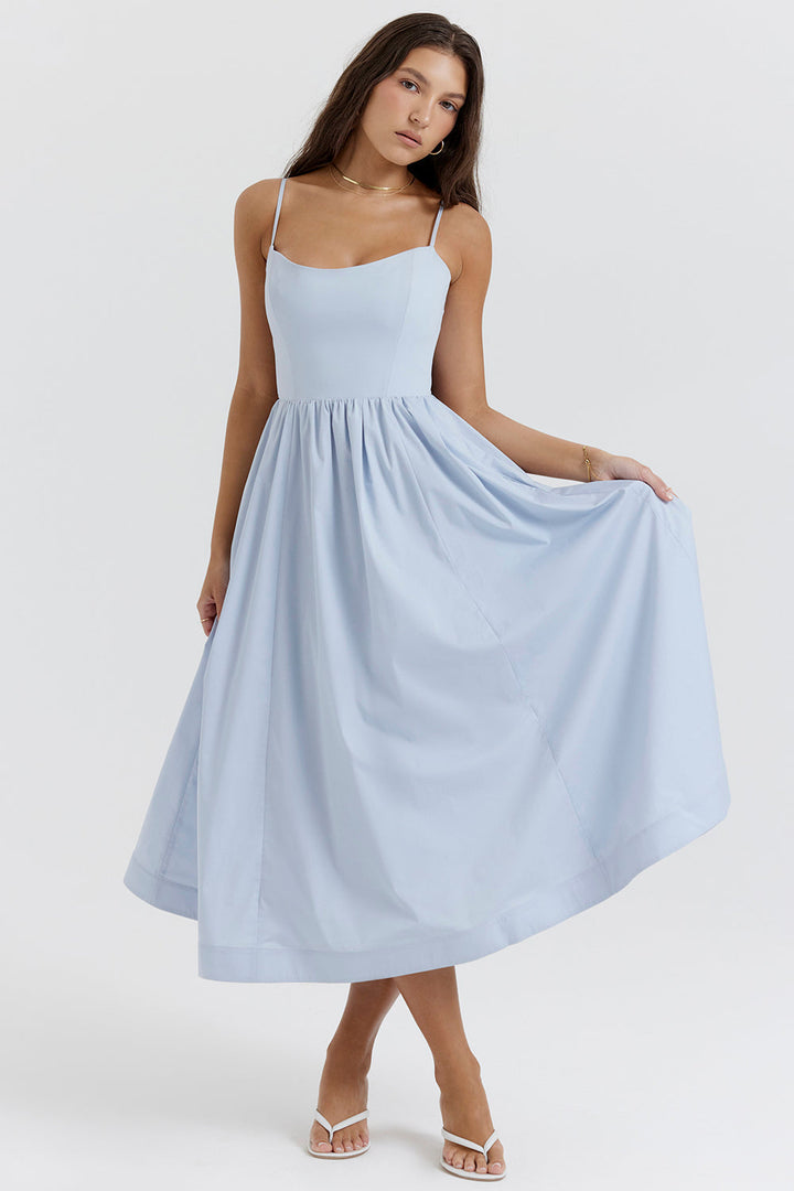 Vintage Zomerjurk met Elegante A-lijn en Vierkante Halslijn