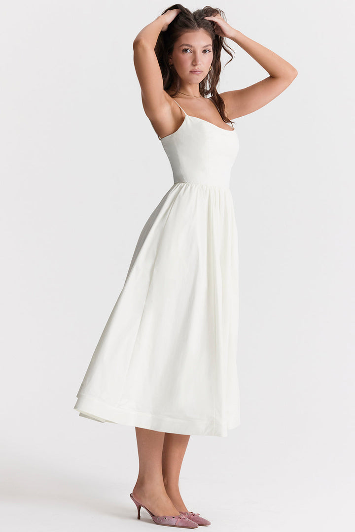 Vintage Zomerjurk met Elegante A-lijn en Vierkante Halslijn