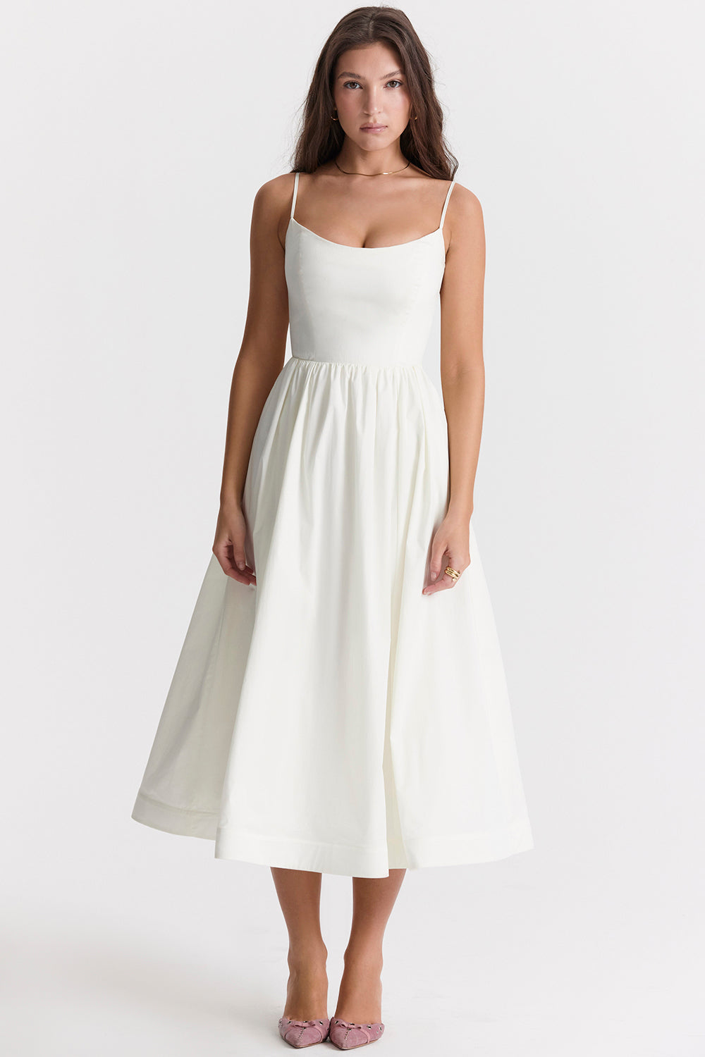 Vintage Zomerjurk met Elegante A-lijn en Vierkante Halslijn