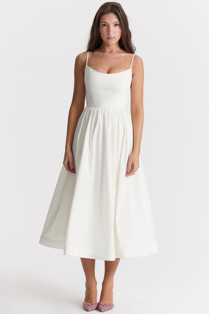 Vintage Zomerjurk met Elegante A-lijn en Vierkante Halslijn