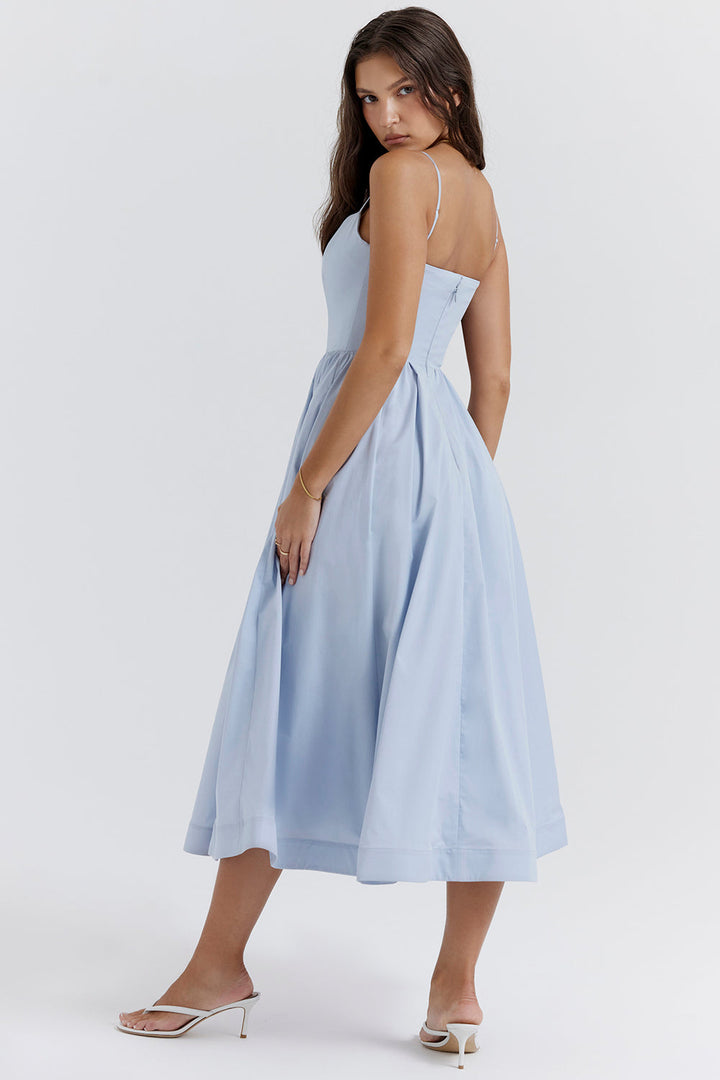 Vintage Zomerjurk met Elegante A-lijn en Vierkante Halslijn