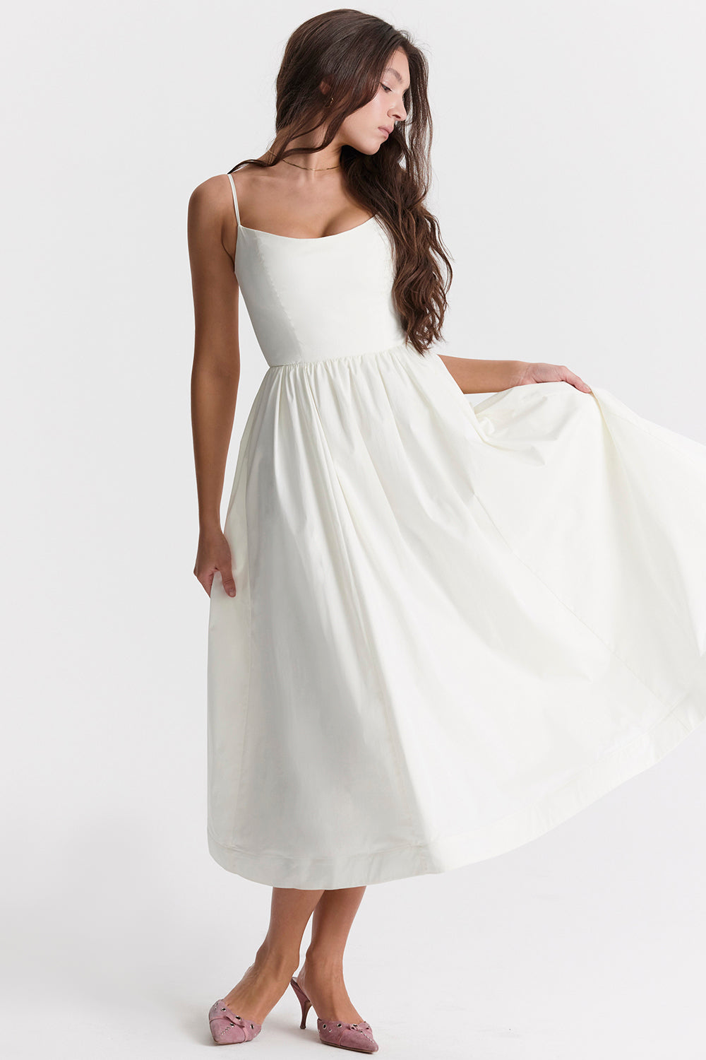 Vintage Zomerjurk met Elegante A-lijn en Vierkante Halslijn