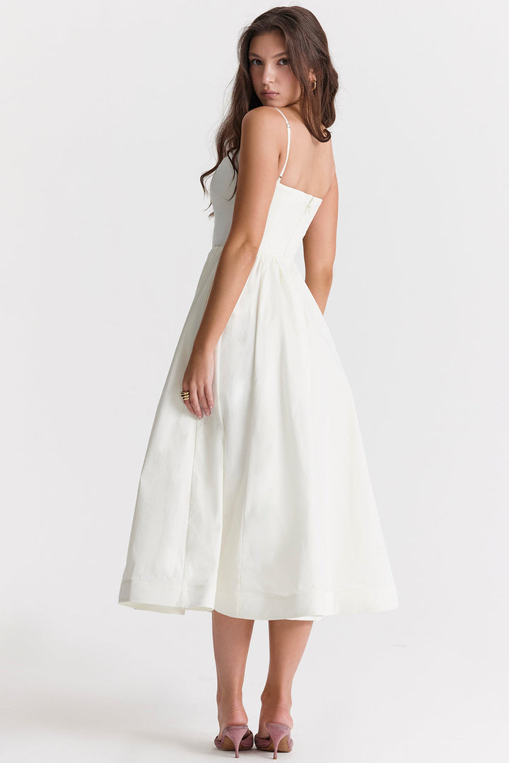Vintage Zomerjurk met Elegante A-lijn en Vierkante Halslijn