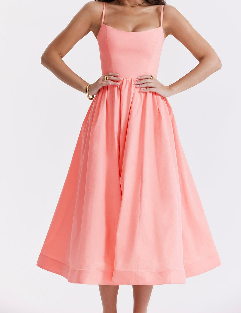 Vintage Zomerjurk met Elegante A-lijn en Vierkante Halslijn