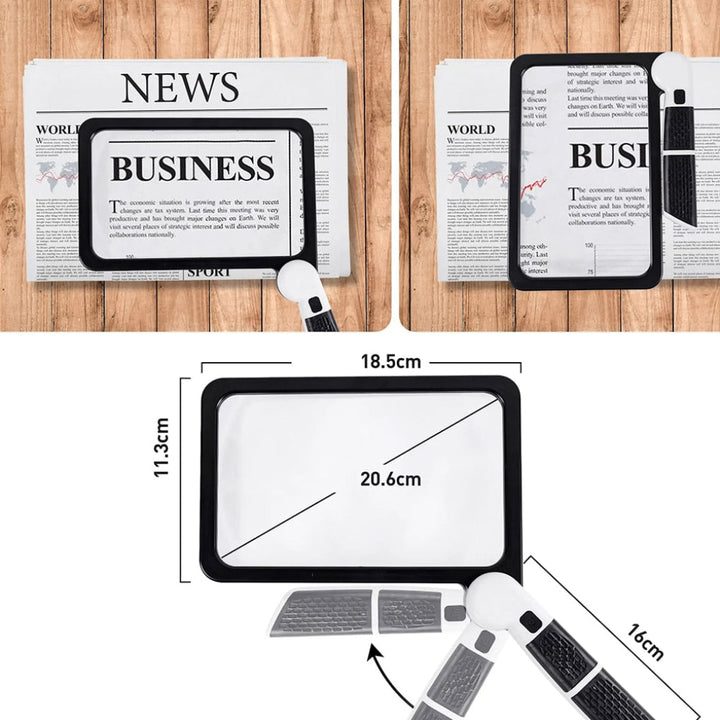 Volledig pagina groot handheld vergrootglas