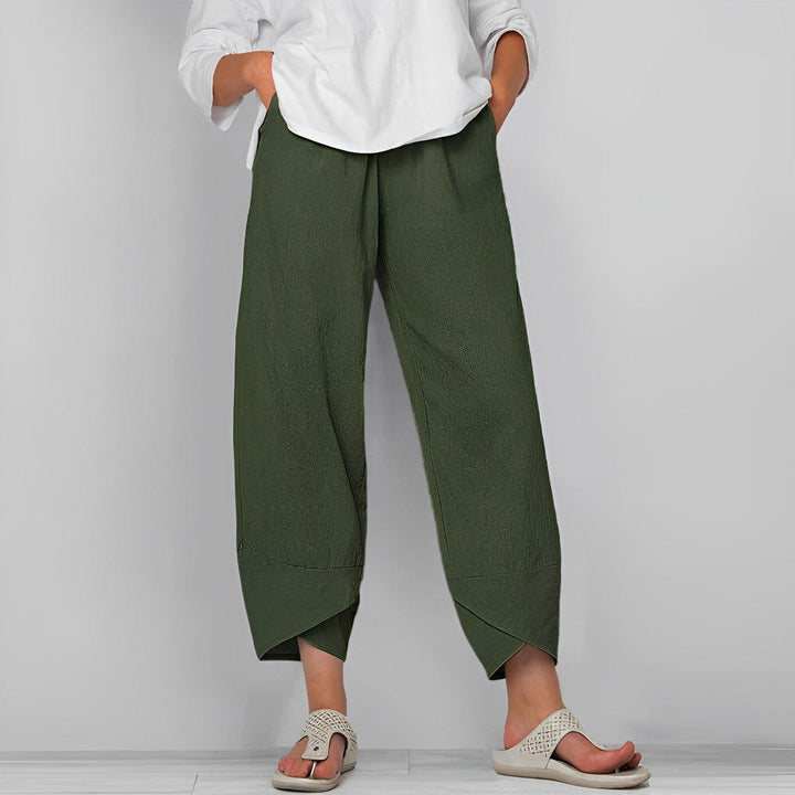 Elegante satijnen broek met wijde pijpen