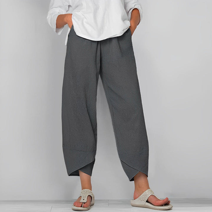 Elegante satijnen broek met wijde pijpen