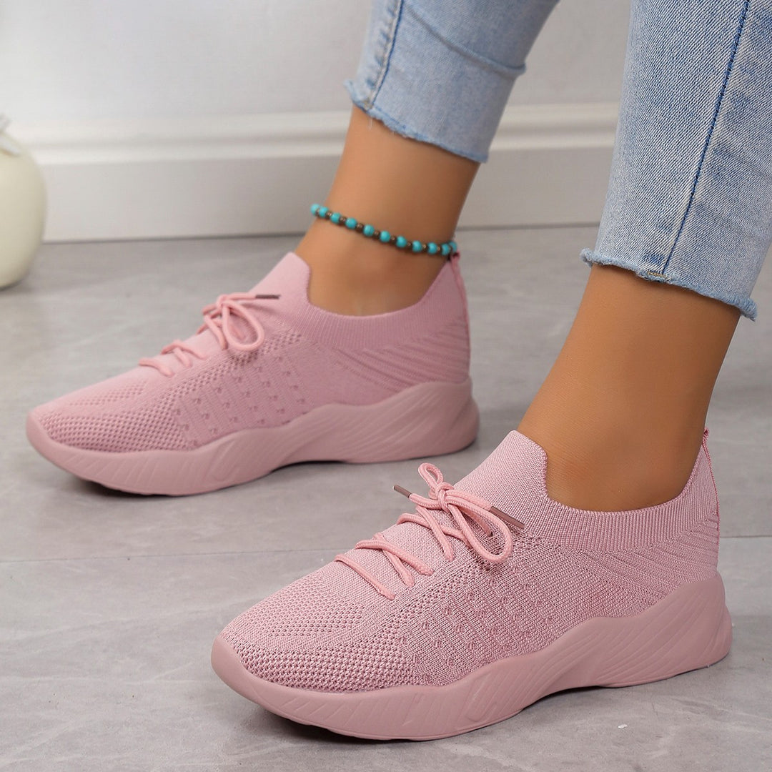 Yuna – Ademend Mesh Dames Sneakers met Veters en Platformzool
