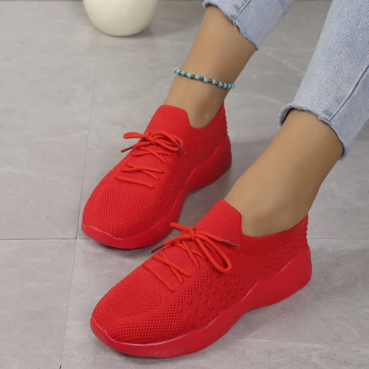 Yuna – Ademend Mesh Dames Sneakers met Veters en Platformzool