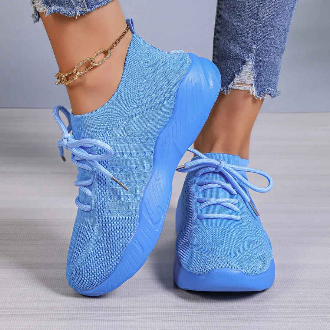 Yuna – Ademend Mesh Dames Sneakers met Veters en Platformzool