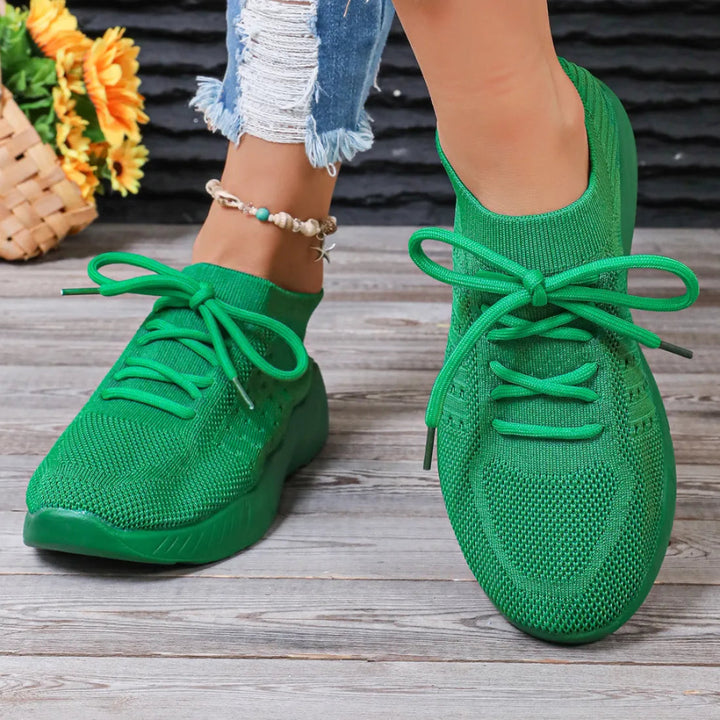 Yuna – Ademend Mesh Dames Sneakers met Veters en Platformzool