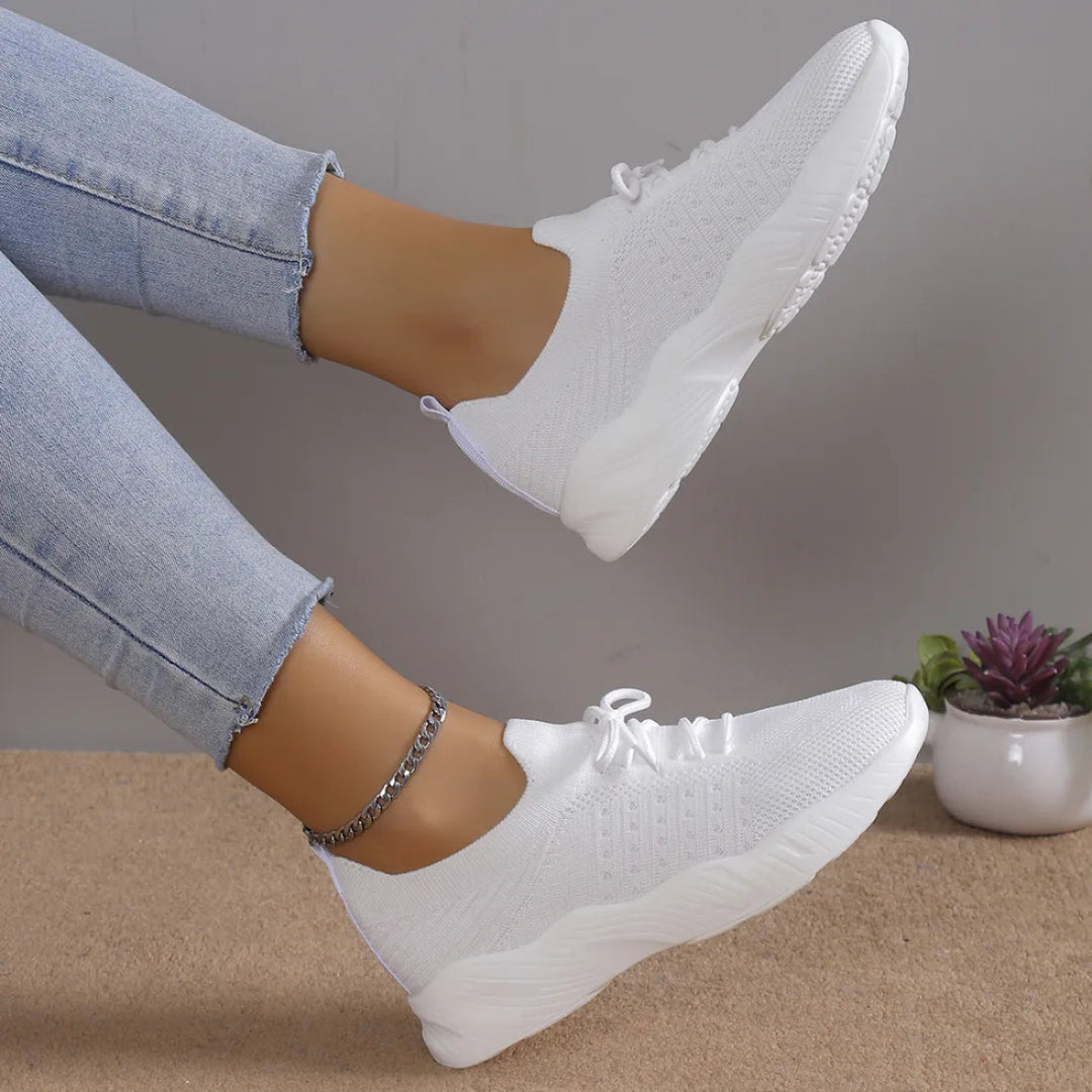 Yuna – Ademend Mesh Dames Sneakers met Veters en Platformzool
