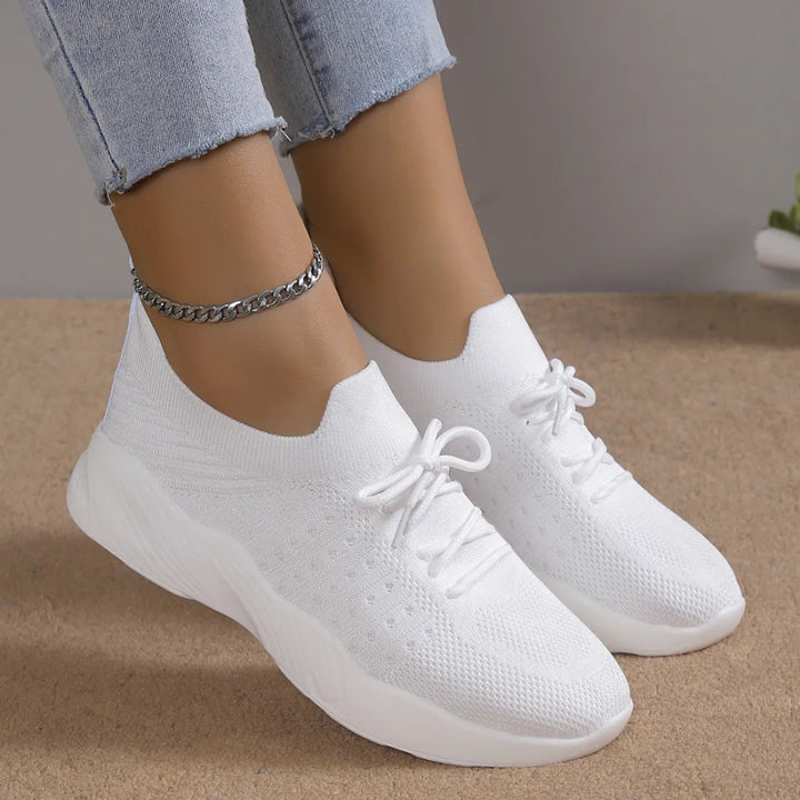 Yuna – Ademend Mesh Dames Sneakers met Veters en Platformzool