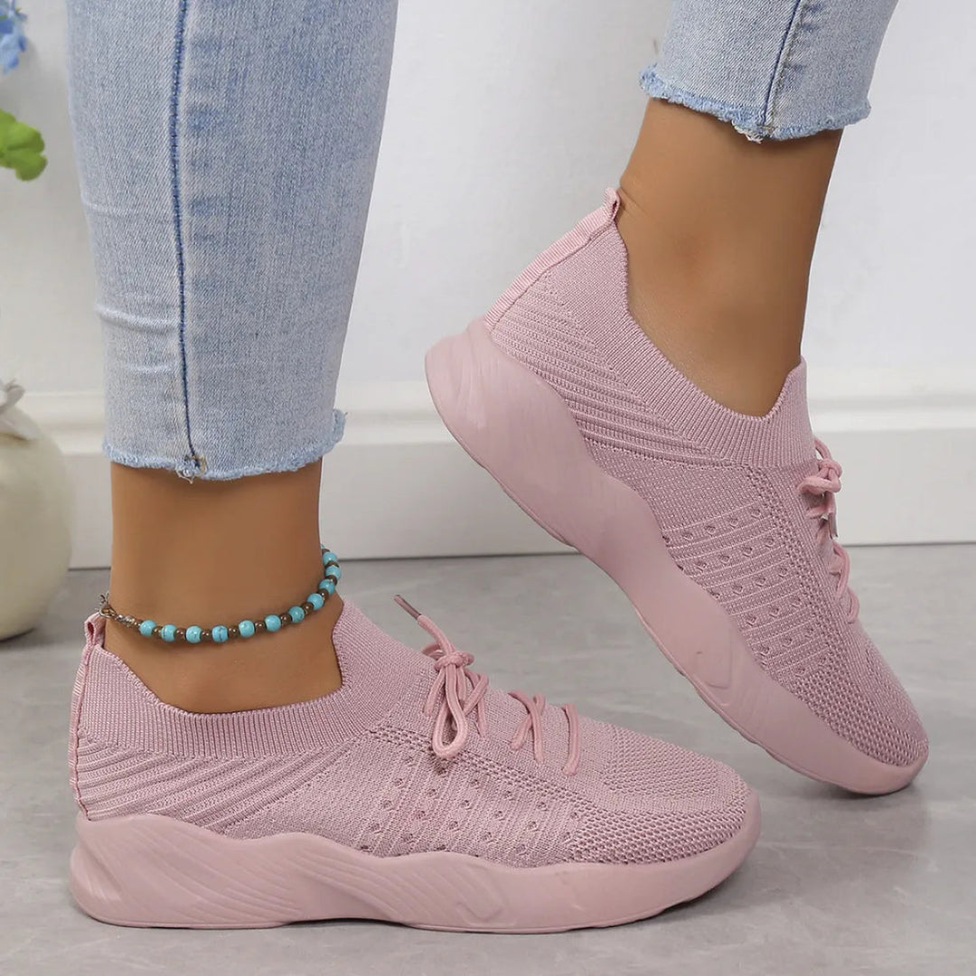 Yuna – Ademend Mesh Dames Sneakers met Veters en Platformzool