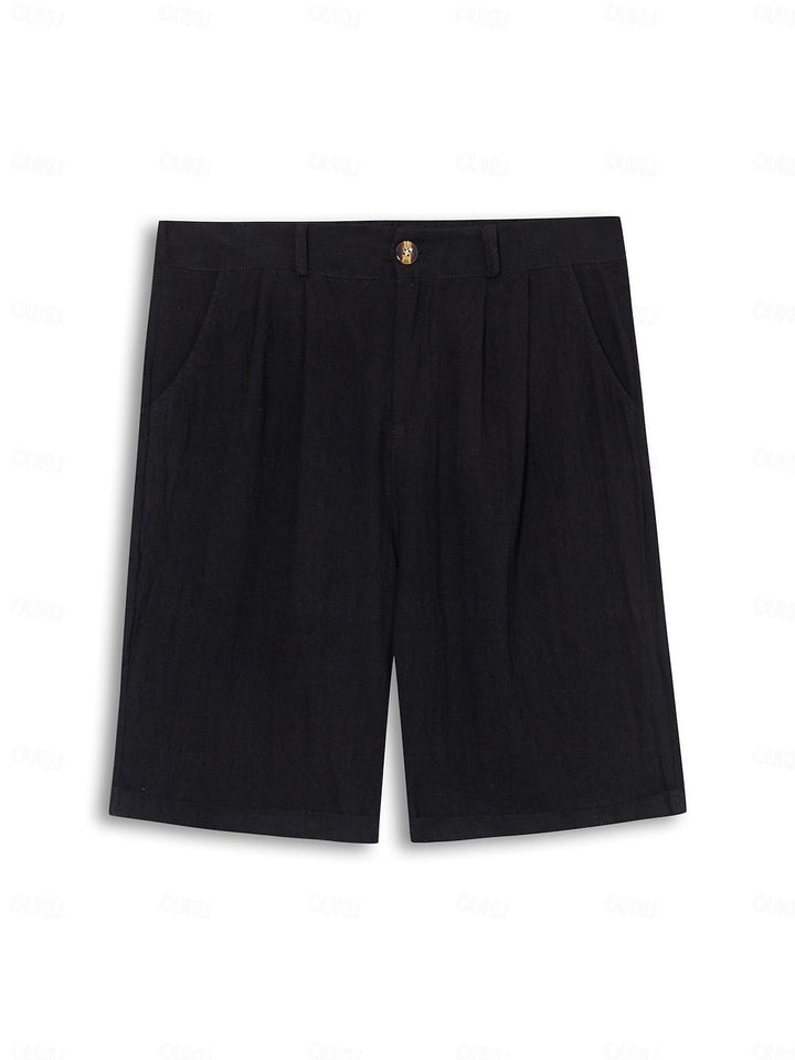 Klassieke Linnen-Katoenen Korte Broek voor Heren