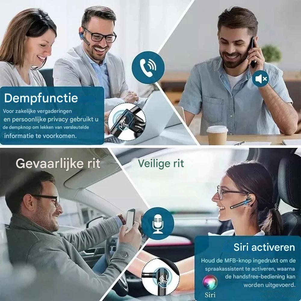 BT5.3 Bluetooth-headset met één oor en ruisonderdrukking