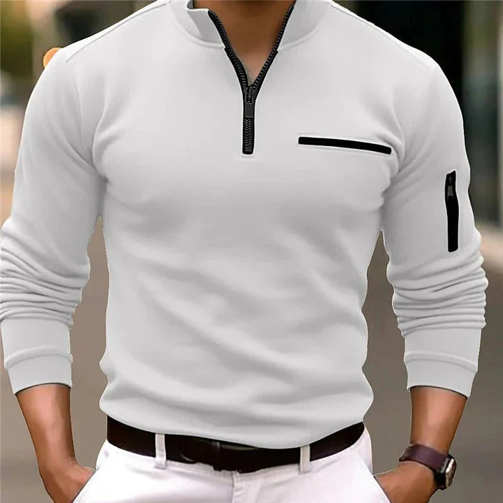Jande  - Heren Lente zip-up trui met borstzak