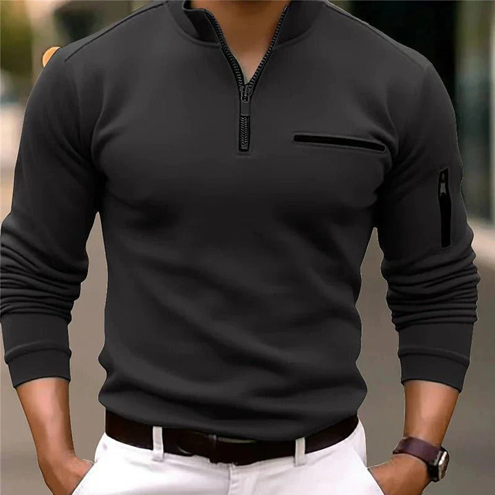 Jande  - Heren Lente zip-up trui met borstzak