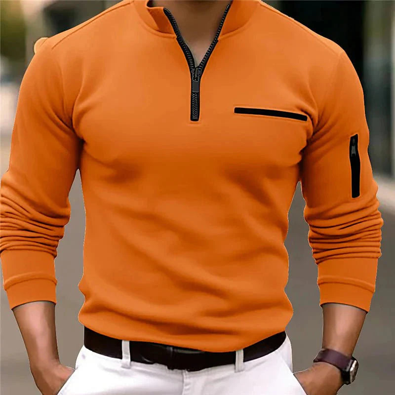 Jande  - Heren Lente zip-up trui met borstzak
