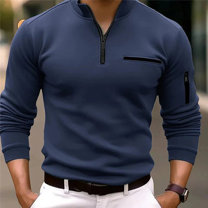 Jande  - Heren Lente zip-up trui met borstzak