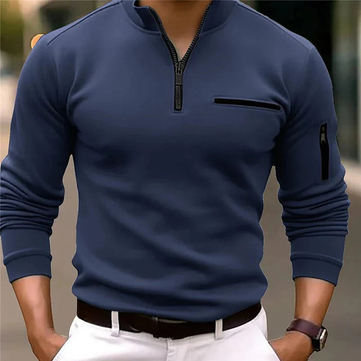 Jande  - Heren Lente zip-up trui met borstzak