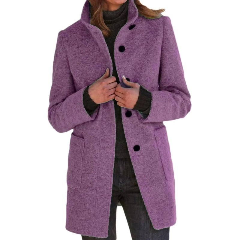 Lange Damesjas met knoopsluiting - Lentejas dames