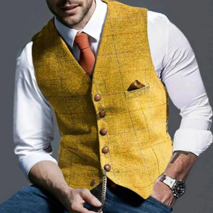 Vintage herenvest – klassiek erfgoed met gelaagde stijl