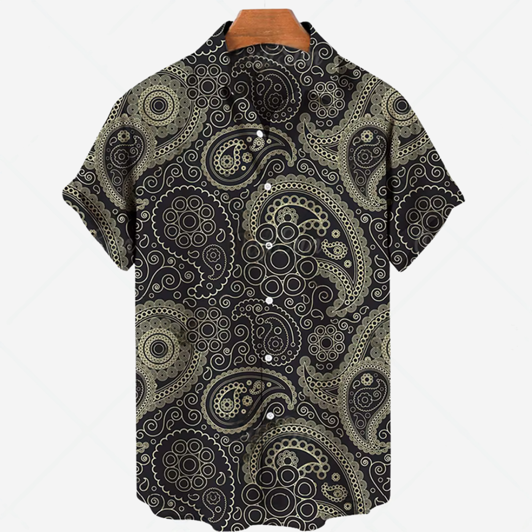 Comfortabel Heren Shirt met Korte Mouwen en Stijlvolle Print