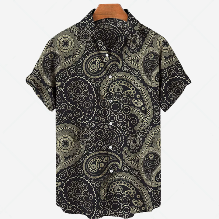 Comfortabel Heren Shirt met Korte Mouwen en Stijlvolle Print