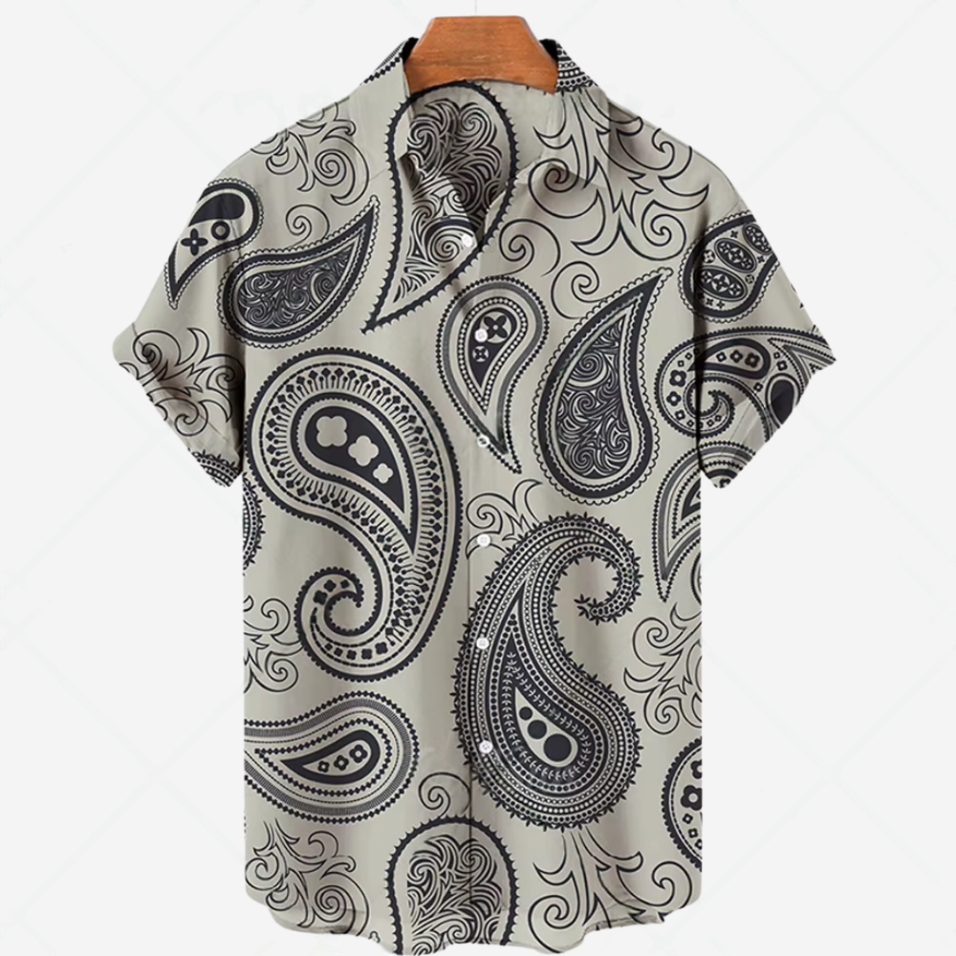 Comfortabel Heren Shirt met Korte Mouwen en Stijlvolle Print