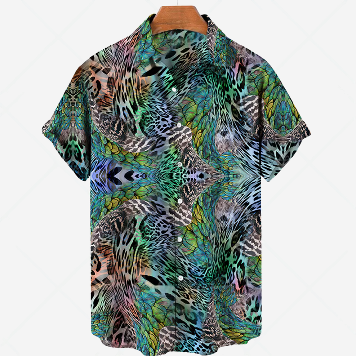 Comfortabel Heren Shirt met Korte Mouwen en Stijlvolle Print