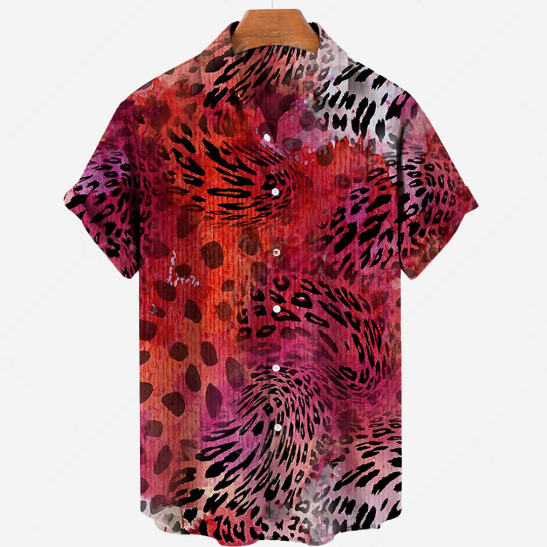 Comfortabel Heren Shirt met Korte Mouwen en Stijlvolle Print