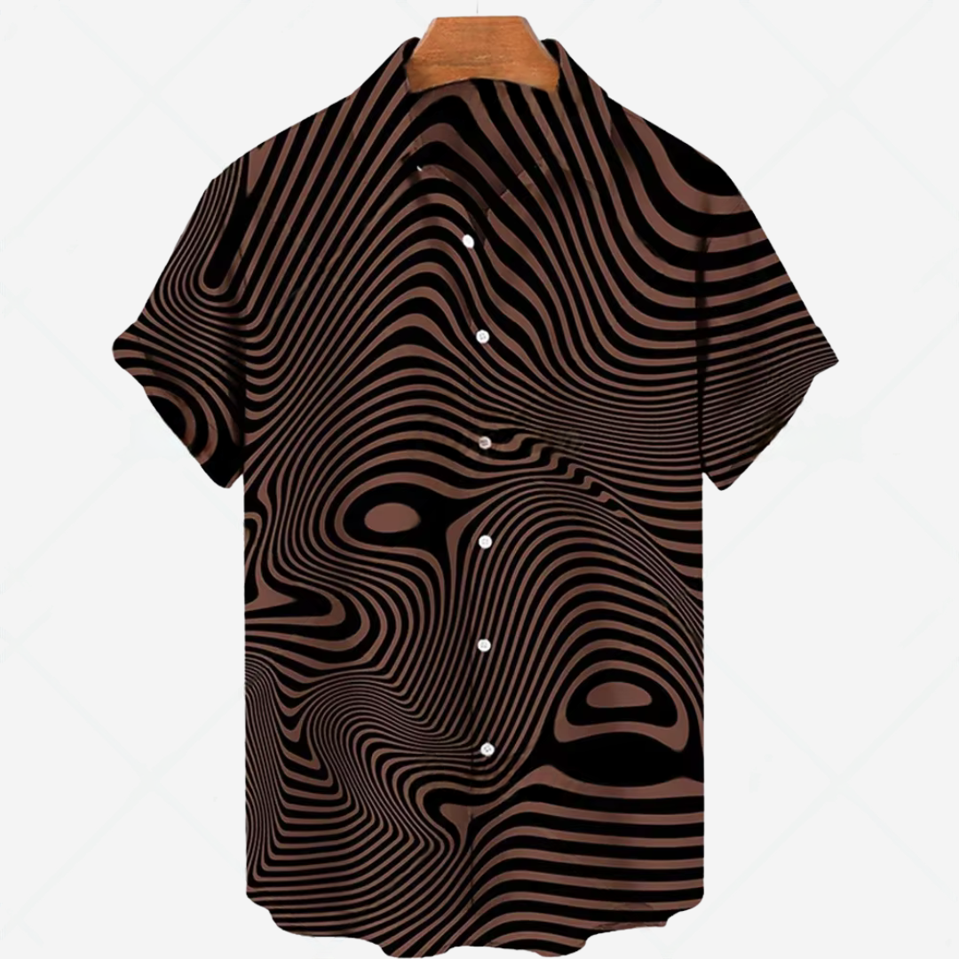 Comfortabel Heren Shirt met Korte Mouwen en Stijlvolle Print