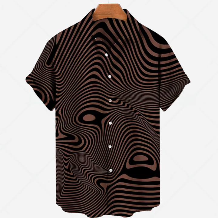 Comfortabel Heren Shirt met Korte Mouwen en Stijlvolle Print