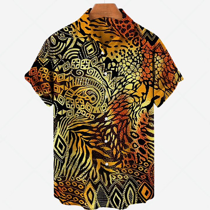 Comfortabel Heren Shirt met Korte Mouwen en Stijlvolle Print