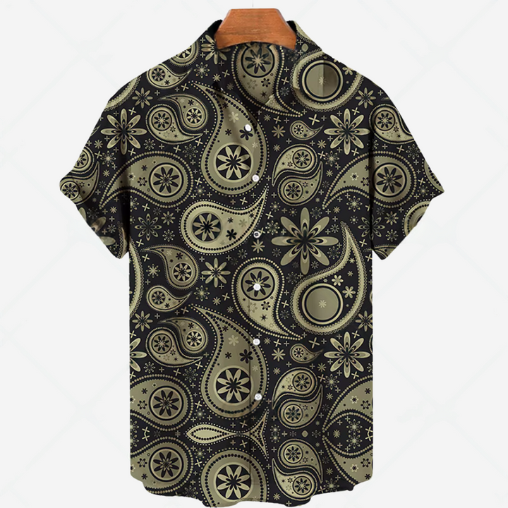 Comfortabel Heren Shirt met Korte Mouwen en Stijlvolle Print