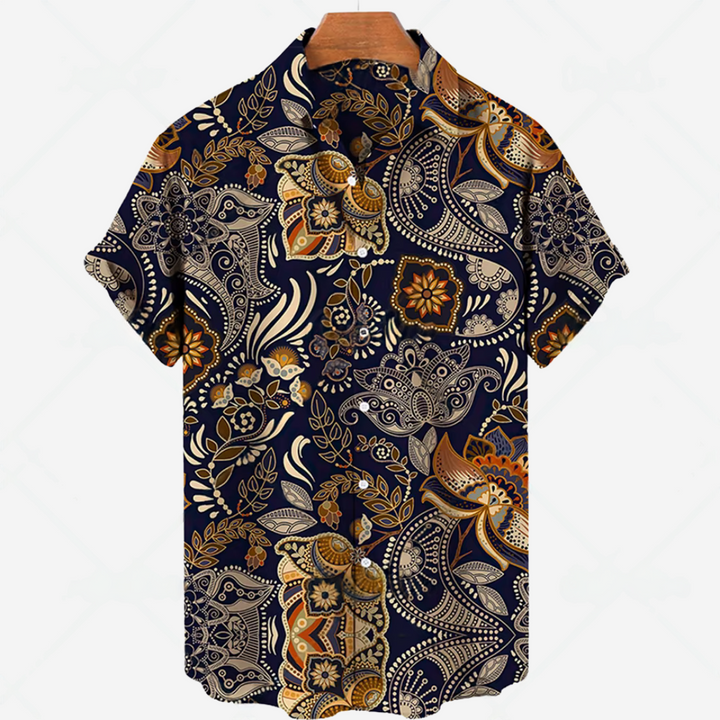 Comfortabel Heren Shirt met Korte Mouwen en Stijlvolle Print