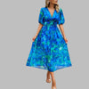 Casual midi-jurk met V-hals voor dames - Zomercomfort